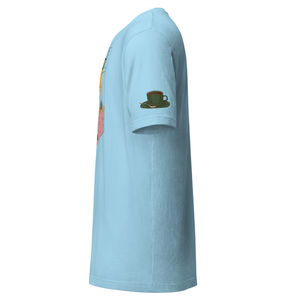 Coffee Percolator Cafecito T-shirt: Dreamy desert Unisex shirt.