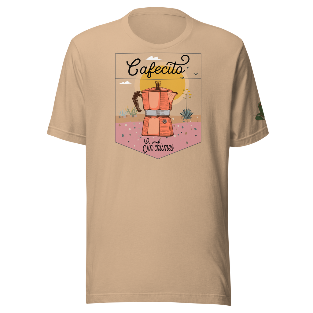 Coffee Percolator Cafecito T-shirt: Dreamy desert Unisex shirt.