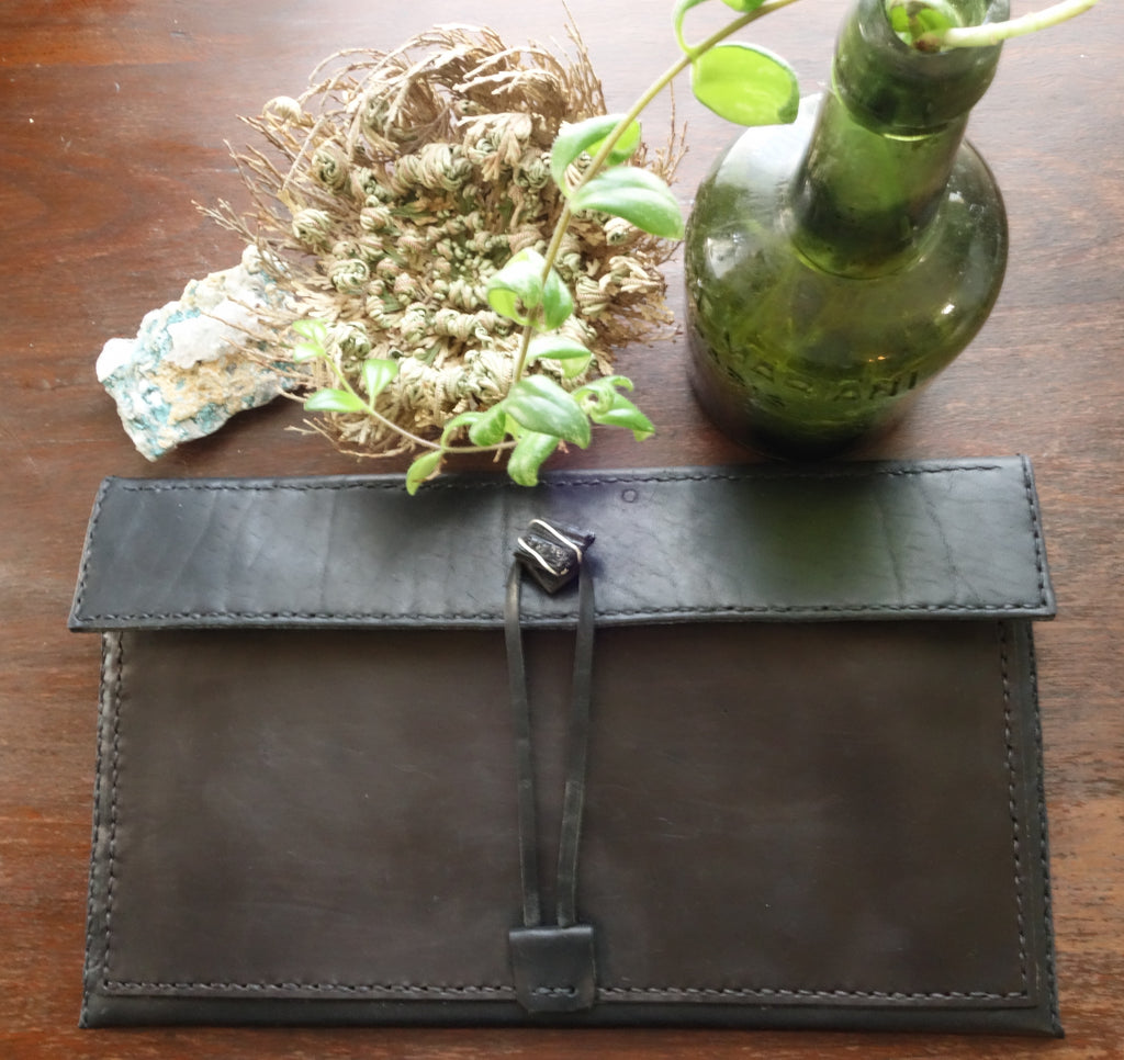 Vintage Repurposed Leather Clutch