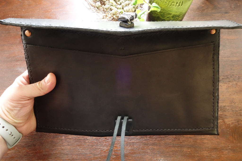 Vintage Repurposed Leather Clutch